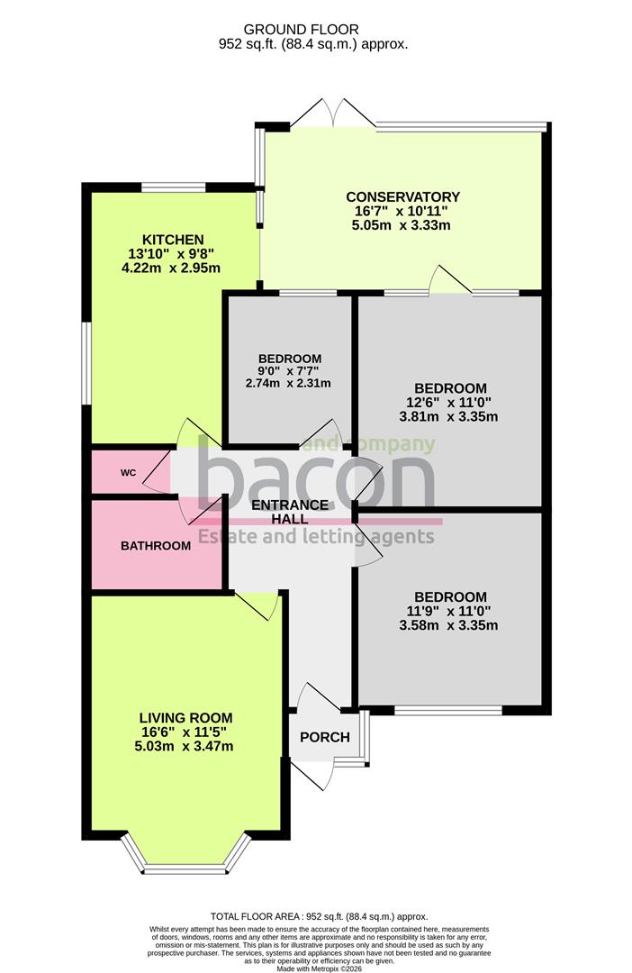 Floor Plan | Bungalow - Semi Detached | Alfriston Road, Broadwater, BN14 | Sold - Subject to Contract